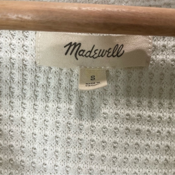 Madewell Cream Button-Front Waffle Shirt Size Small - Picture 8 of 9